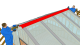 Pose de la faîtière d’une toiture à deux versants