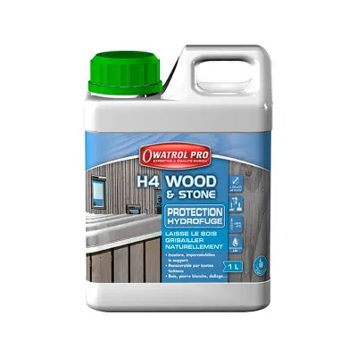 H4 WOOD & STONE : Protection hydrofuge incolore nouvelle génération pour bois et pierres. - Réf. 205