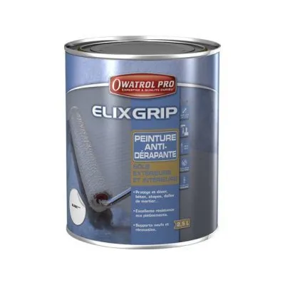Peinture antidérapante pour sols extérieurs et intérieurs (ELIXGRIP) - Réf. ELIGRIP2.5BL