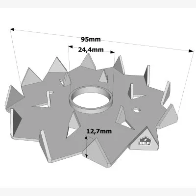 Crampon Bulldog simple denture C2 et C4 - Réf. C2-95M24G-B
