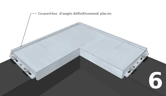 Mettre définitivement en place la pièce d’angle