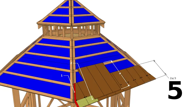 La pose de la première rangée