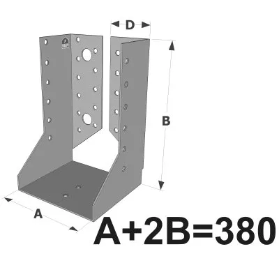 Sabot à ailes intérieures - Inox A4 - Réf. SAIX380/64/1,5