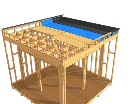 Réalisation des acrotères en bois