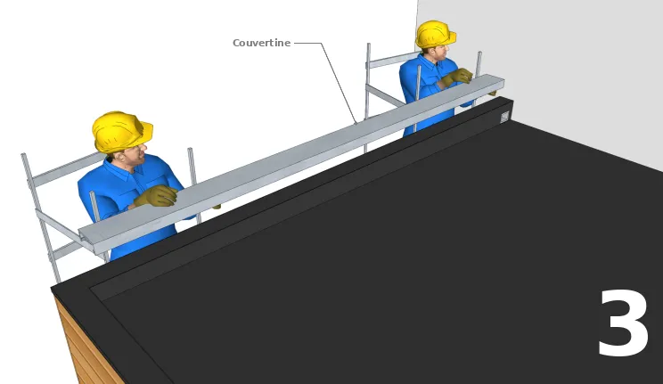 La pose de la première couvertine