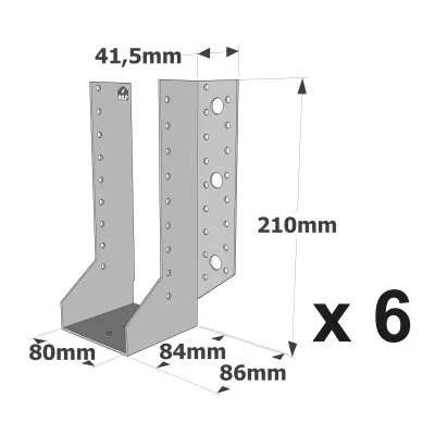 Sabots à ailes extérieures, gamme SAE CLASSIQUE (épaisseur 2mm, profondeur 84mm) - Réf. SAE500/80/2_6