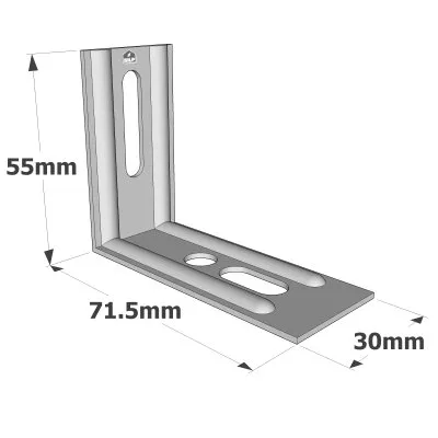 Équerres nervurées droites - Réf. END55/1.5