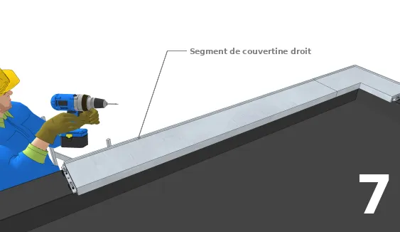 Mettre en place le segment de couvertine droite