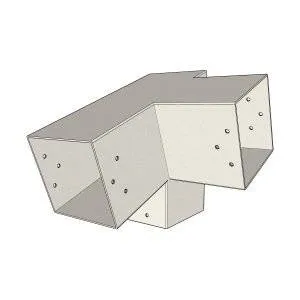 Aperçu du connecteur SUNDIY pente 20° Blanc RAL 9010 - 120mm à 3 directions - Forme L2