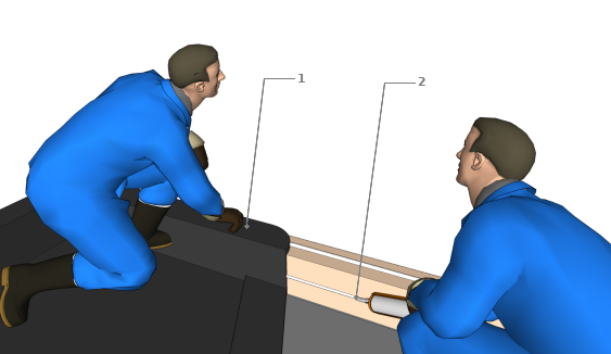 Fixation de l’EPDM sur les acrotères et au niveau des angles