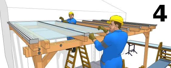 Poser les plaques sur les profilés