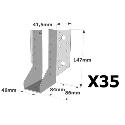 Sabots à ailes extérieures, gamme SAE CLASSIQUE (épaisseur 2mm, profondeur 84mm) - Réf. SAE340/46/2_35