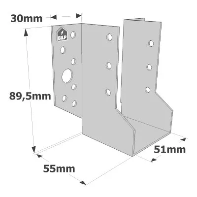 Sabots à ailes extérieures, gamme SBE ECONOMIQUE (épaisseur 1,5mm, profondeur 55mm) - Réf. SBE51/90