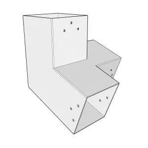 Aperçu du connecteur à 3 directions – pente 20° – 120 mm – Forme L1