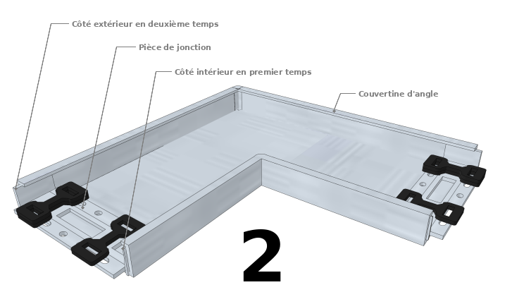 Insérer les pièces de jonction dans la couvertine d’angle