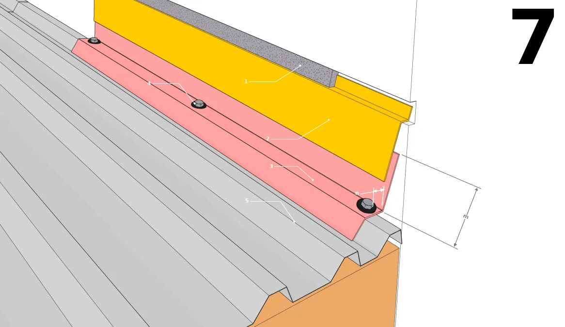 Pose des solins (cas d’une toiture avec acrotère)