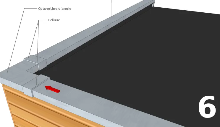 La pose de la deuxième couvertine droite