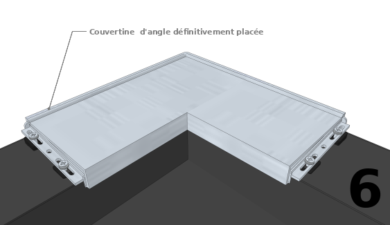 Mettre définitivement en place la pièce d’angle