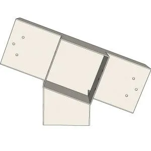 Connecteur SUNDIY pente 20° Blanc RAL 9010 - 120mm à 5 directions - Forme +