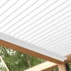 Chéneaux SUNDIY Blanc RAL 9010 sur pergola bioclimatique avec lames en aluminium