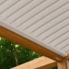 Chéneaux SUNDIY gris beige RAL 7006 sur pergola bioclimatique avec lames en aluminium