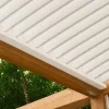 Chéneaux SUNDIY Blanc RAL 9010 sur pergola bioclimatique avec lames en aluminium